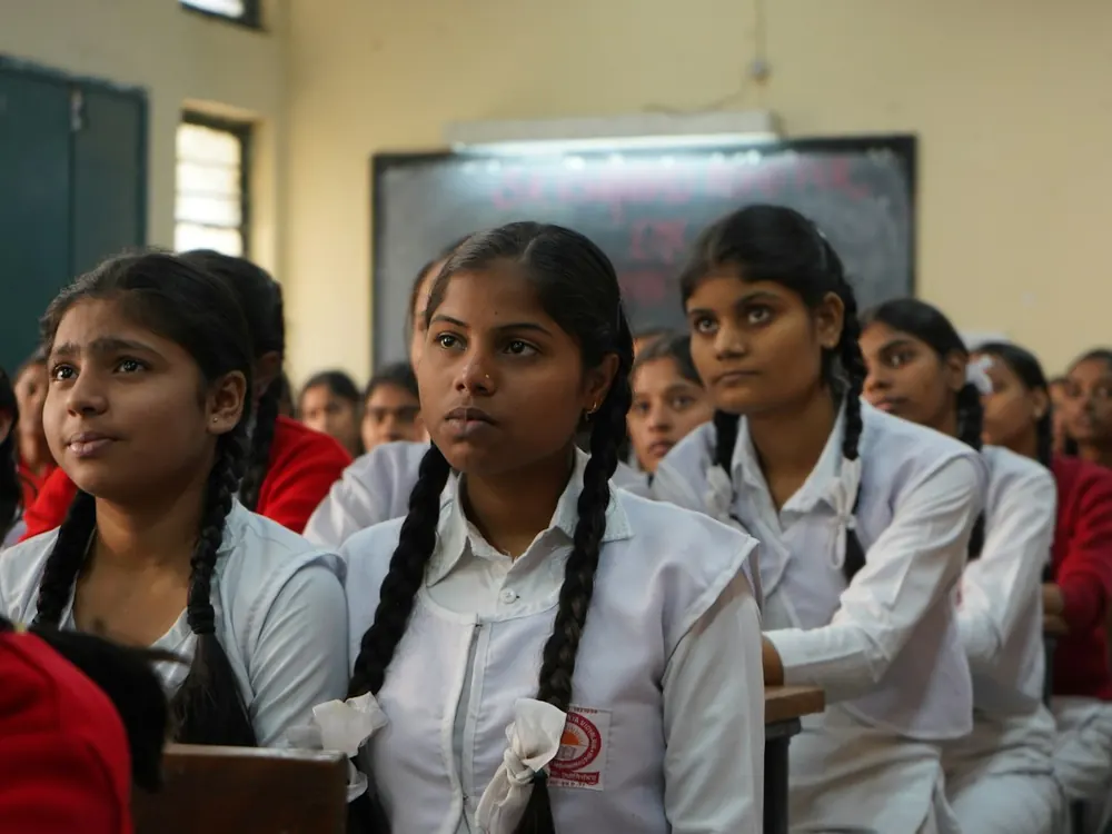 Students listening in class